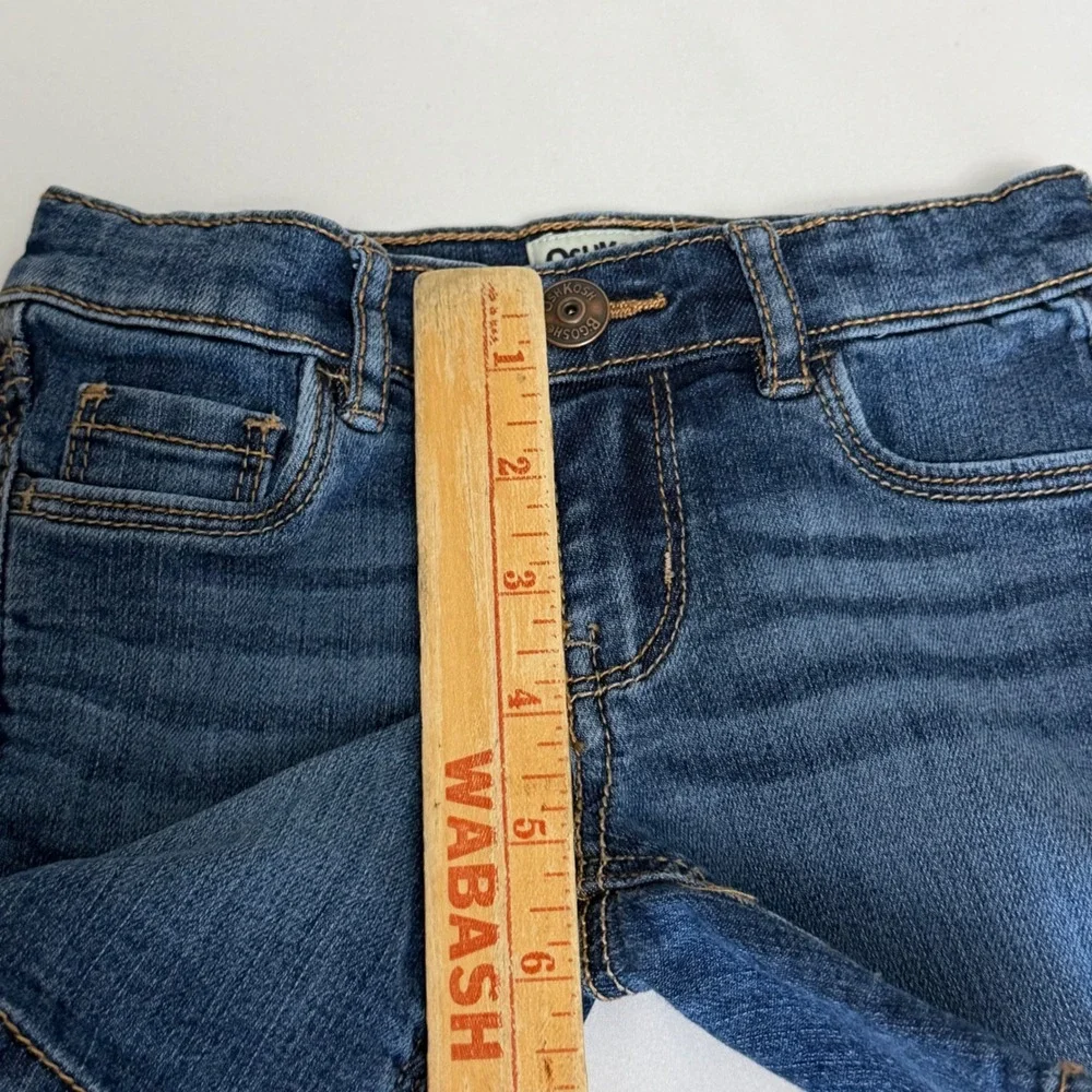 OshKosh Bgosh Toddler Girls 2T Dark Wash Denim Jean Shorts Adjustable Waist